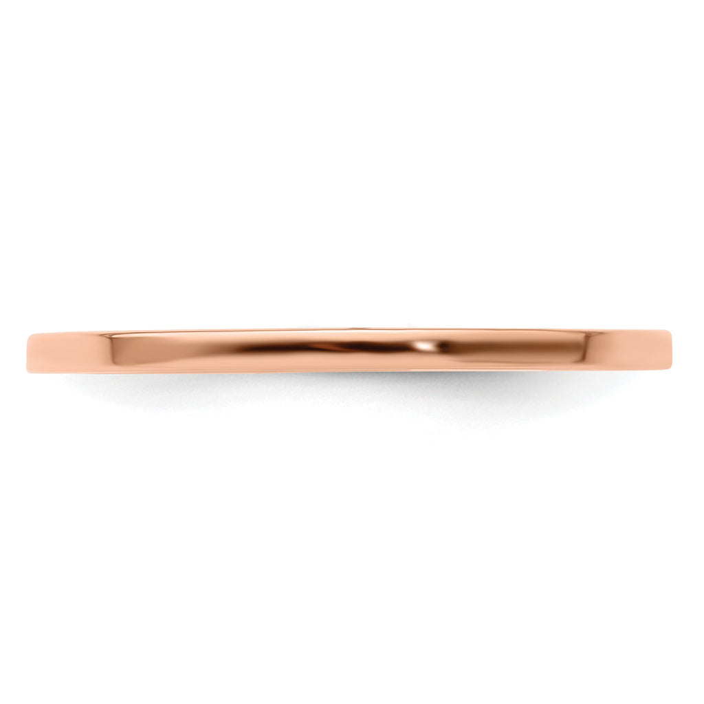 14K Rose Gold 1.2mm Flat Polished Stackable Band