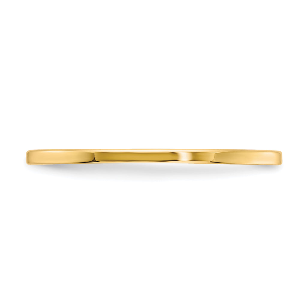 14K Yellow Gold 1.2mm Flat Polished Stackable Band