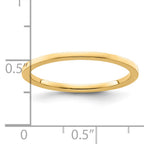 14K Yellow Gold 1.2mm Flat Polished Stackable Band