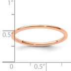 14K Rose Gold 1.2mm Half Round Polished Stackable Band