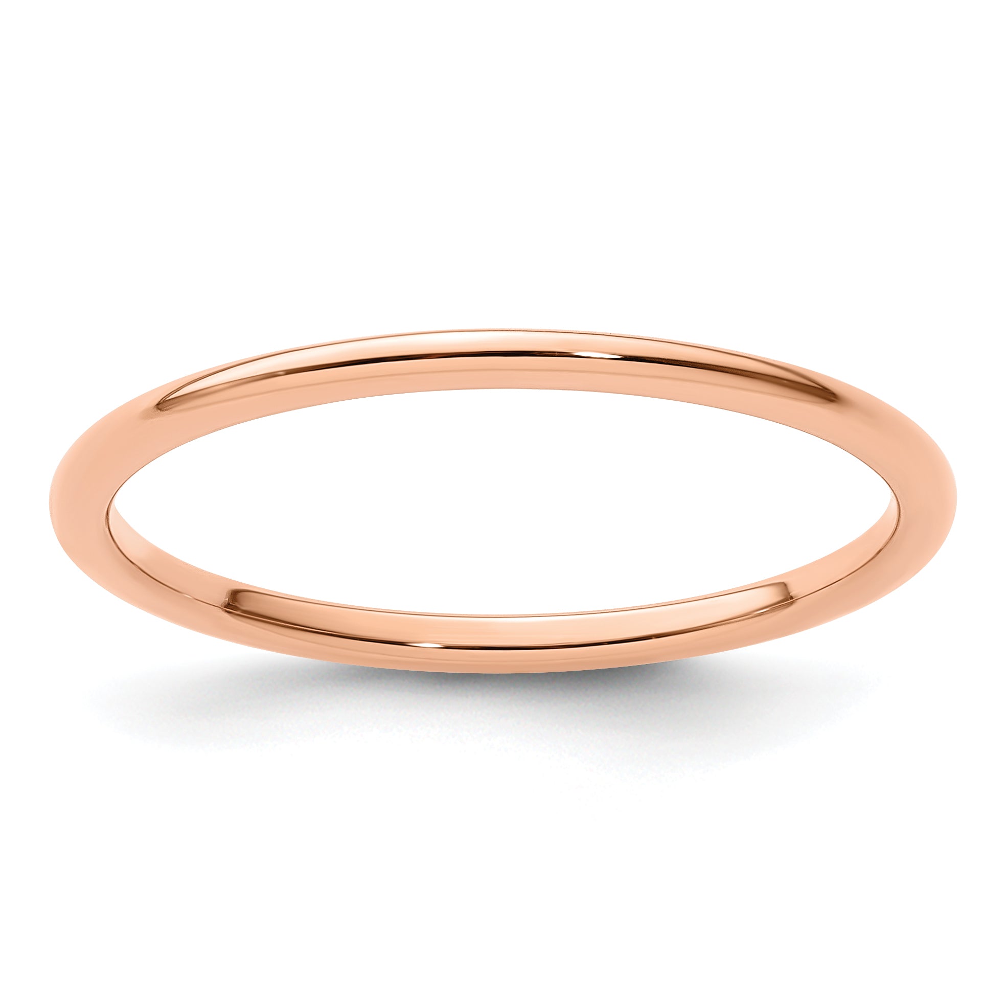 14K Rose Gold 1.2mm Half Round Polished Stackable Band Main image