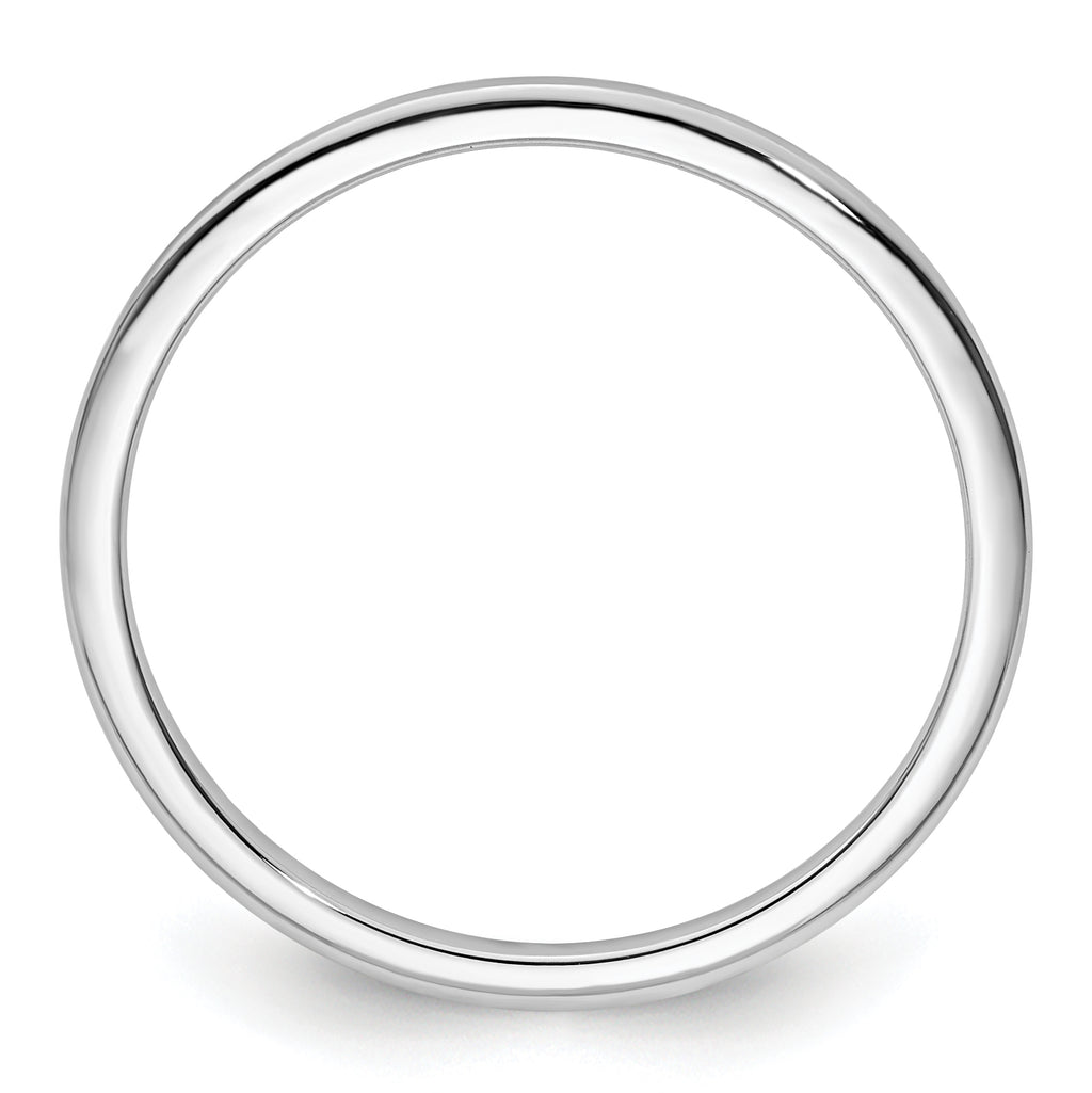 14K White Gold 1.2mm Half Round Polished Stackable Band