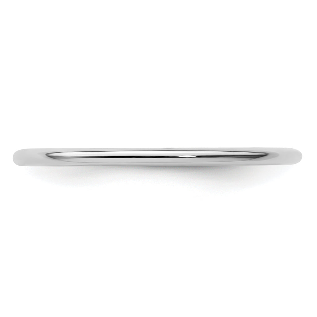14K White Gold 1.2mm Half Round Polished Stackable Band