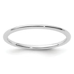 14K White Gold 1.2mm Half Round Polished Stackable Band