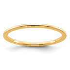 14K Yellow Gold 1.2mm Half Round Polished Stackable Band