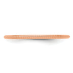 14K Rose Gold 1.2mm Beaded Stackable Band
