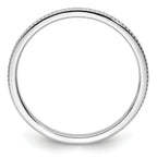 14K White Gold 1.2mm Beaded Stackable Band