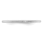 14K White Gold 1.2mm Beaded Stackable Band