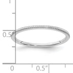 14K White Gold 1.2mm Beaded Stackable Band