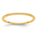 14K Yellow Gold 1.2mm Beaded Stackable Band
