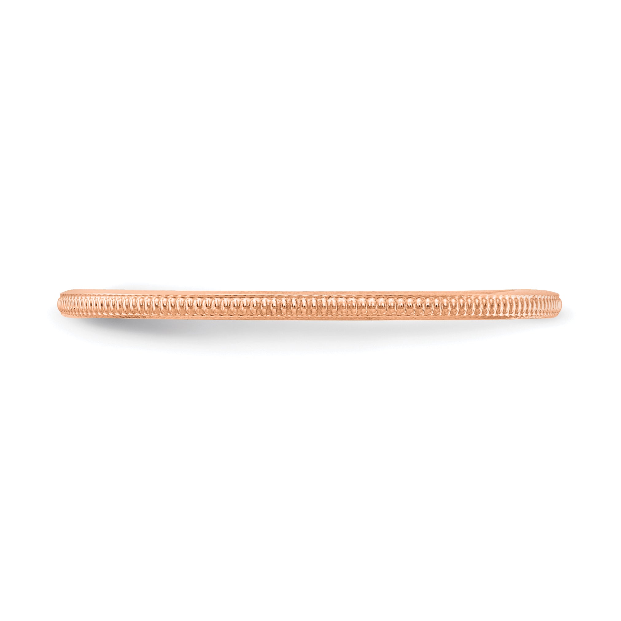 14K Rose Gold 1.2mm Milgrain Stackable Band