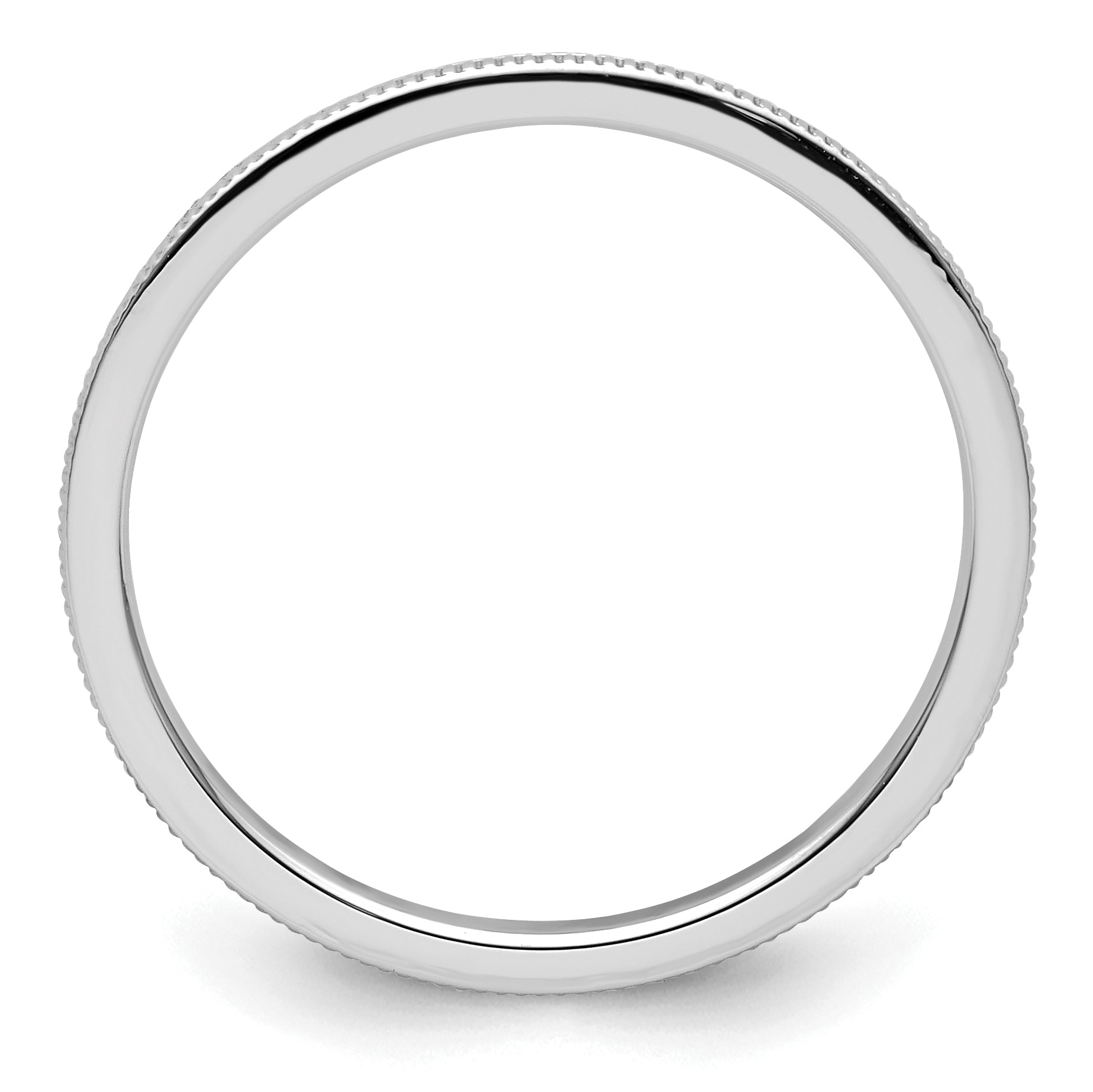 14K White Gold 1.2mm Milgrain Stackable Band Secondary image