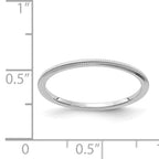 14K White Gold 1.2mm Milgrain Stackable Band
