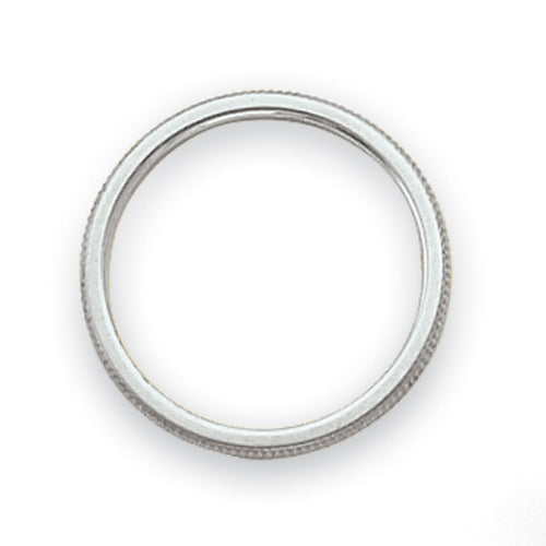 14k White Gold 1.5mm Milgrain Stackable Band