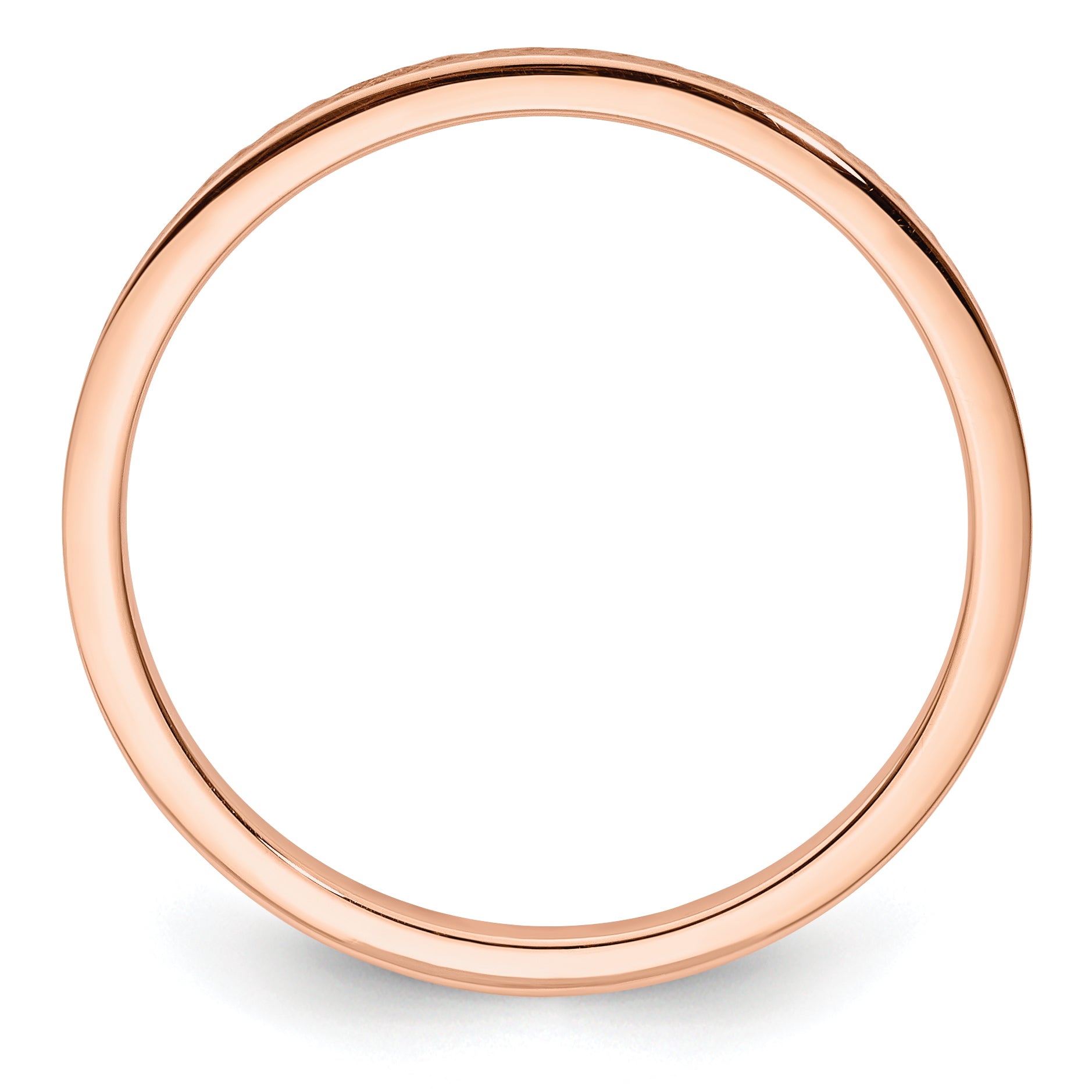 14K Rose Gold 1.2mm CriSterling Silver-CroSterling Silver Pattern Stackable Band