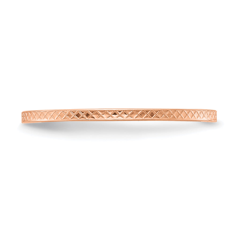 14K Rose Gold 1.2mm CriSterling Silver-CroSterling Silver Pattern Stackable Band
