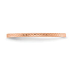 14K Rose Gold 1.2mm CriSterling Silver-CroSterling Silver Pattern Stackable Band