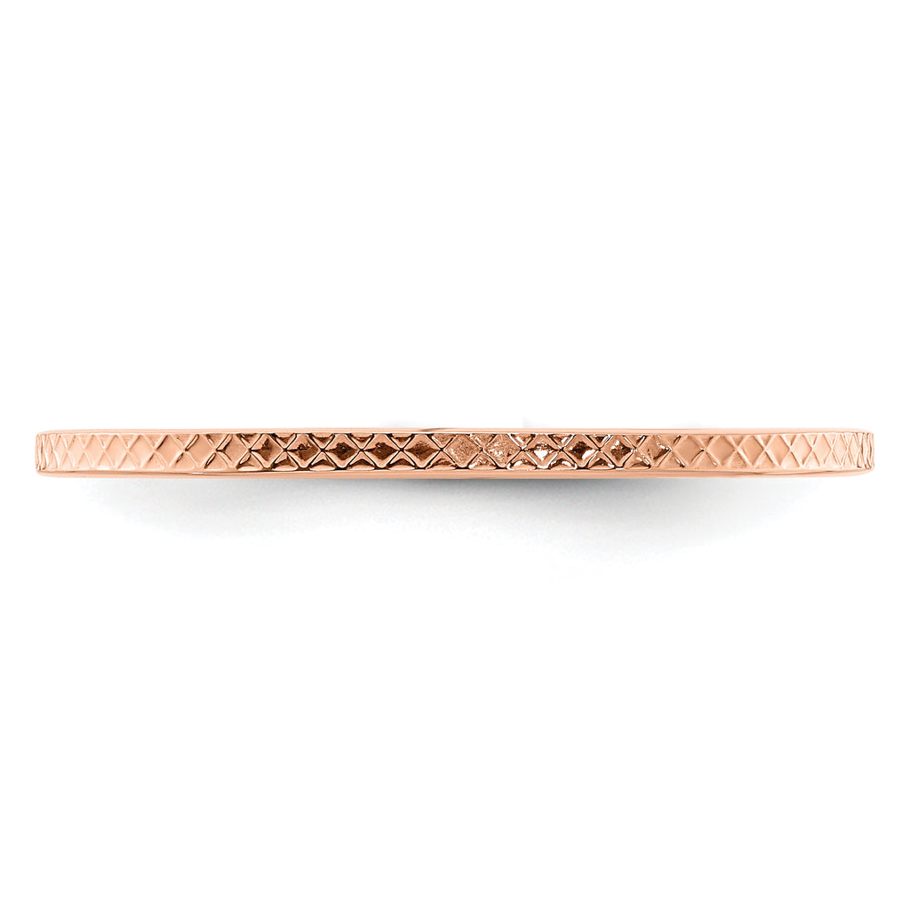 14K Rose Gold 1.2mm CriSterling Silver-CroSterling Silver Pattern Stackable Band