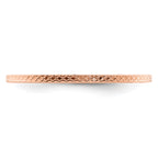 14K Rose Gold 1.2mm CriSterling Silver-CroSterling Silver Pattern Stackable Band