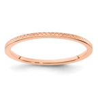 14K Rose Gold 1.2mm CriSterling Silver-CroSterling Silver Pattern Stackable Band