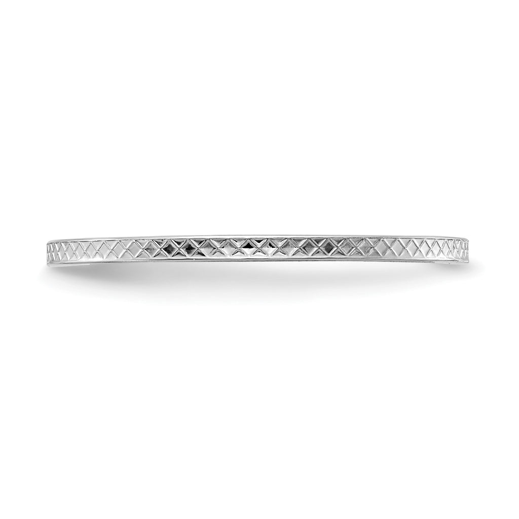 14K White Gold 1.2mm CriSterling Silver-CroSterling Silver Pattern Stackable Band