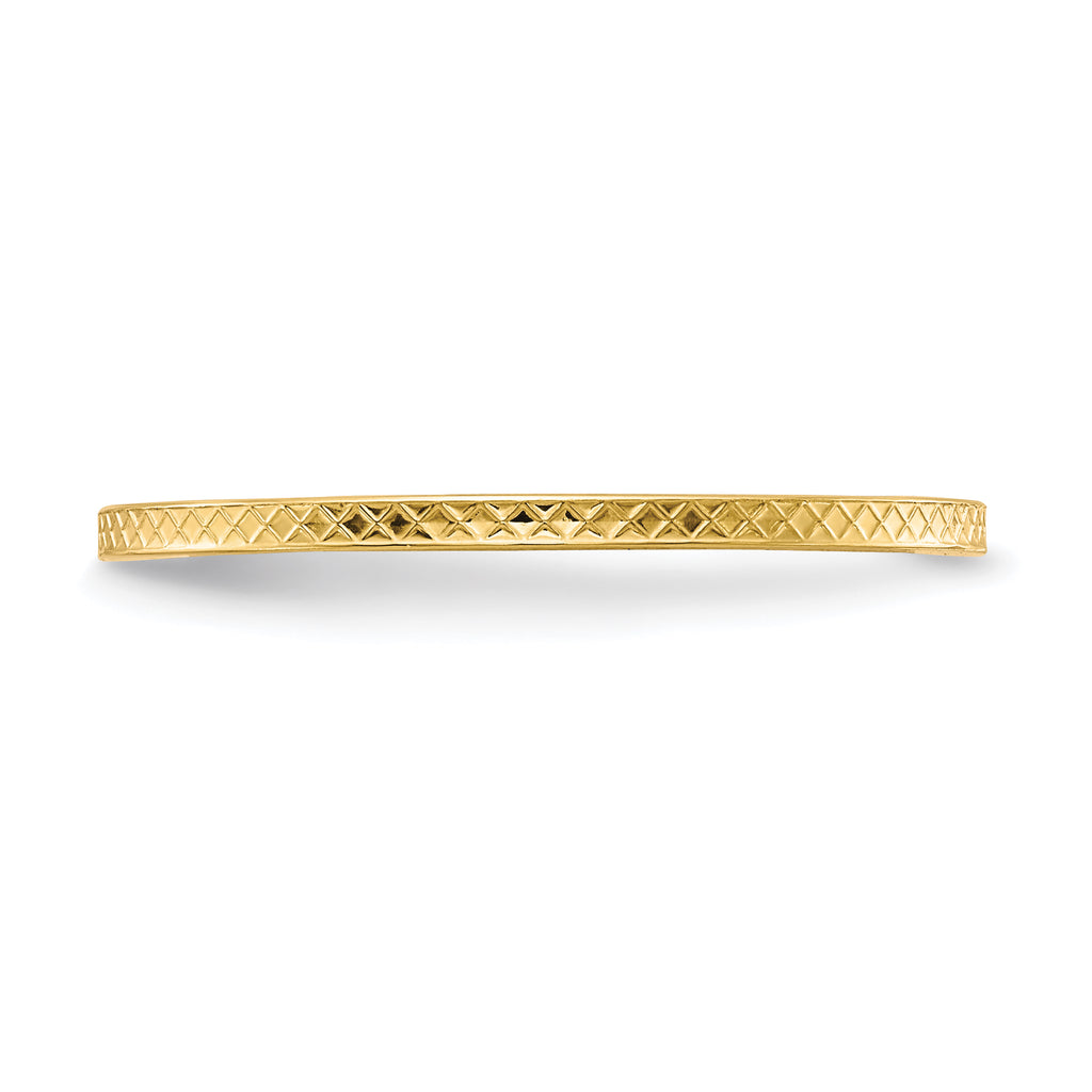 14K Yellow Gold 1.2mm CriSterling Silver-CroSterling Silver Pattern Stackable Band