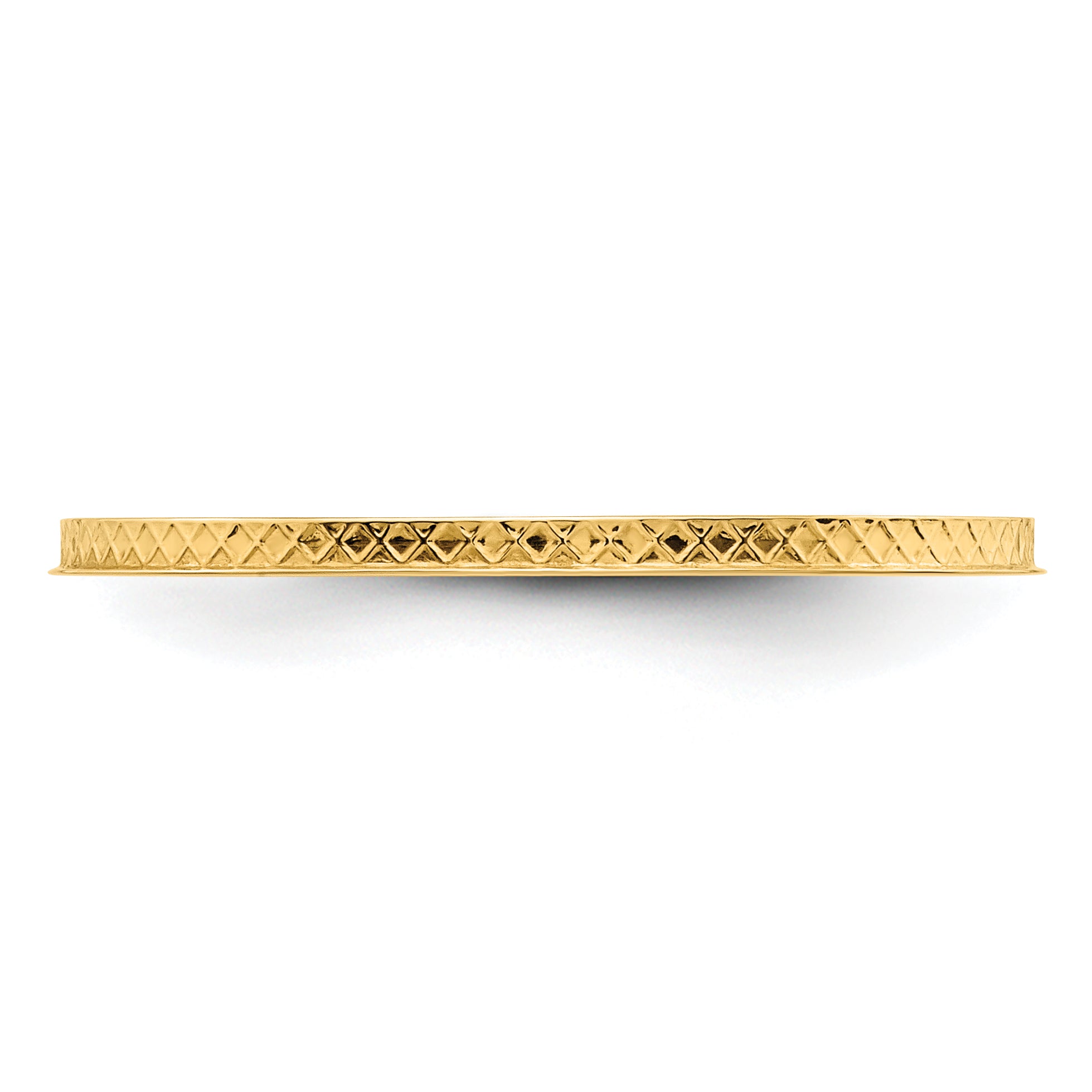 14K Yellow Gold 1.2mm CriSterling Silver-CroSterling Silver Pattern Stackable Band