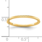 14K Yellow Gold 1.2mm CriSterling Silver-CroSterling Silver Pattern Stackable Band
