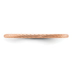 14K Rose Gold 1.2mm Twisted Wire Pattern Stackable Band