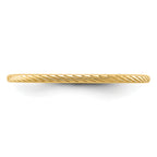 14K Yellow Gold 1.2mm Twisted Wire Pattern Stackable Band
