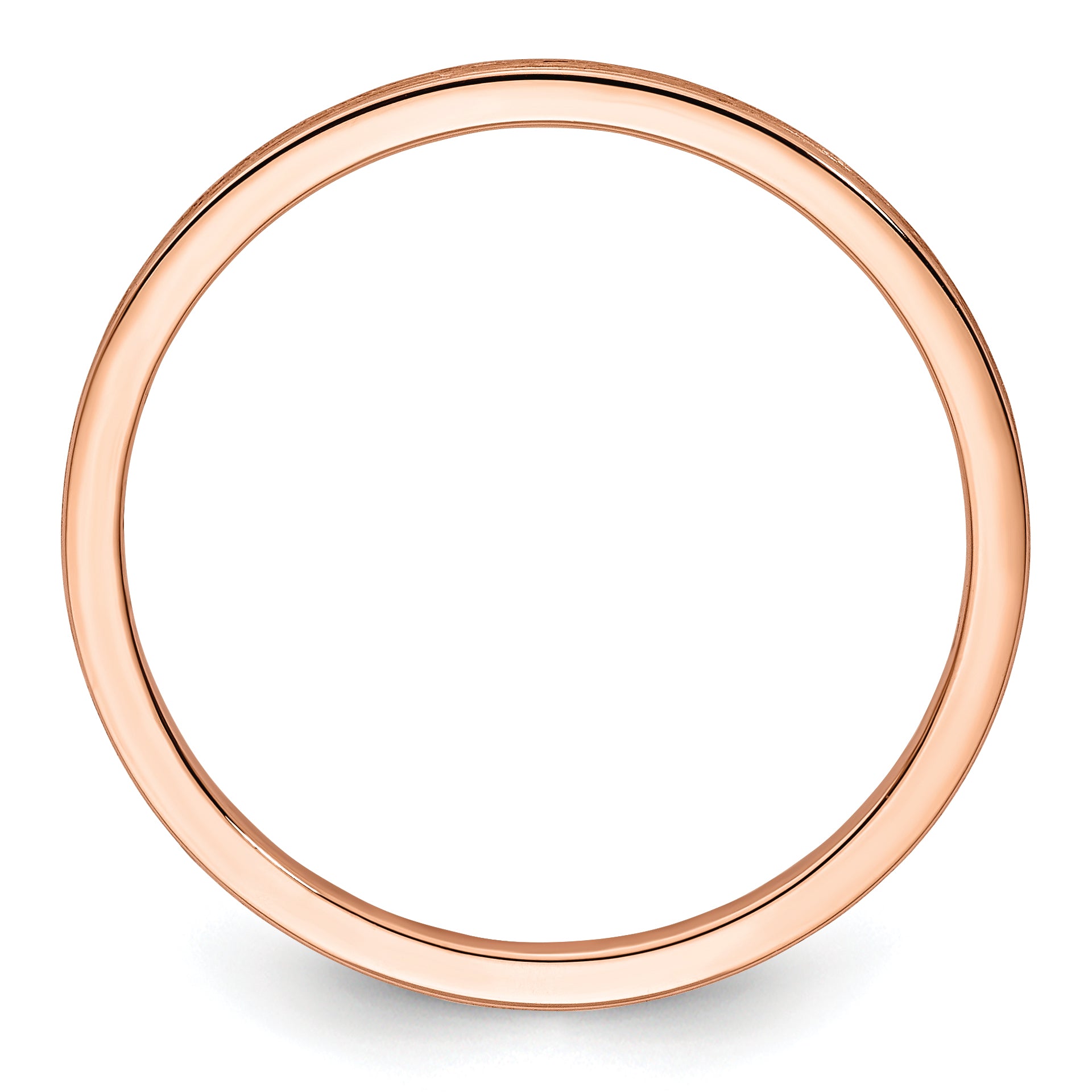 14K Rose Gold 1.2mm Flat Satin Stackable Band Secondary image