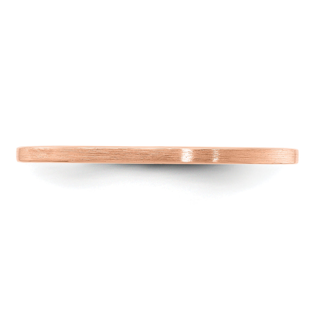 14K Rose Gold 1.2mm Flat Satin Stackable Band