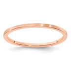 14K Rose Gold 1.2mm Flat Satin Stackable Band