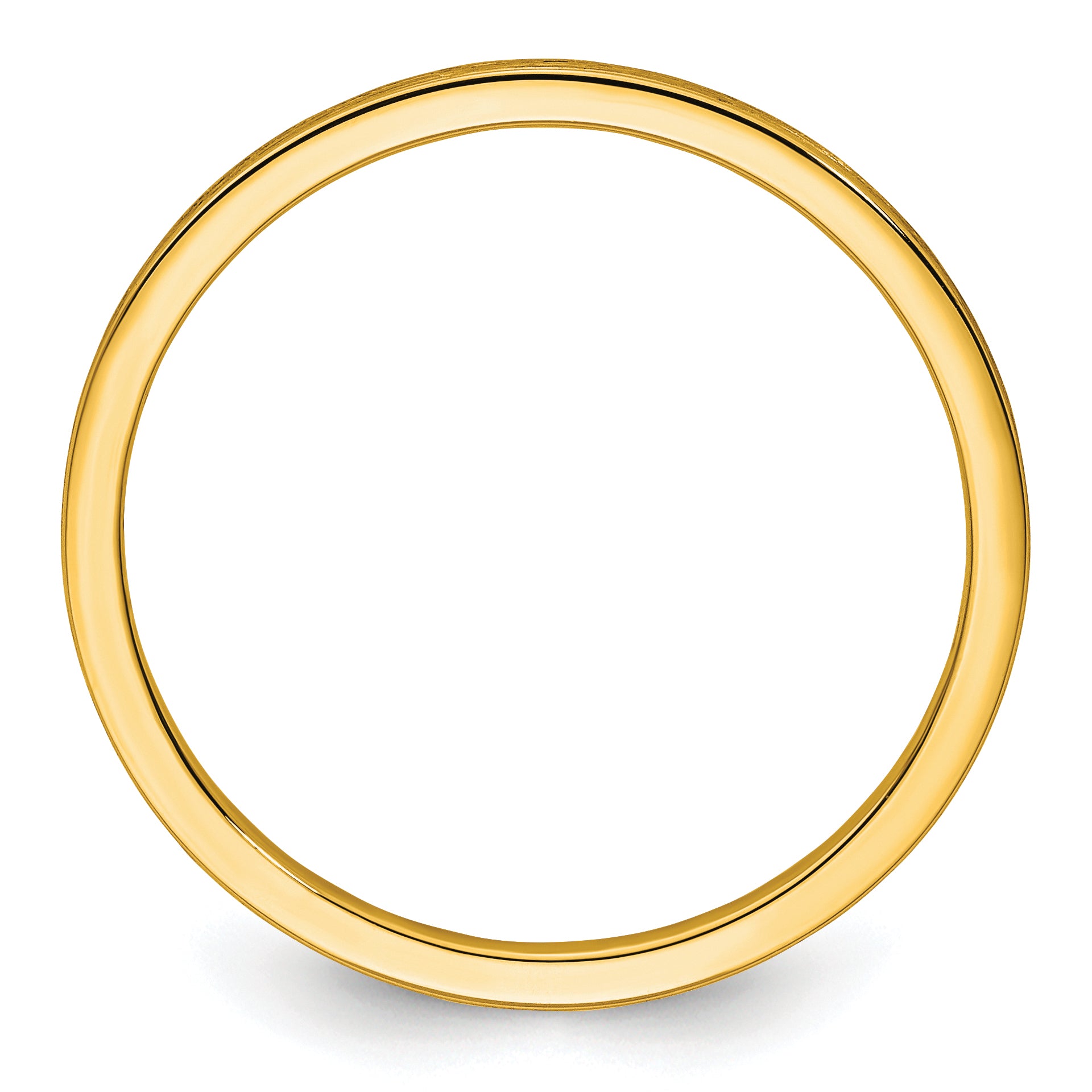 14K Yellow Gold 1.2mm Flat Satin Stackable Band Secondary image