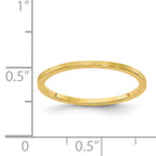 14K Yellow Gold 1.2mm Flat Satin Stackable Band