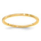 14K Yellow Gold 1.2mm Flat Satin Stackable Band