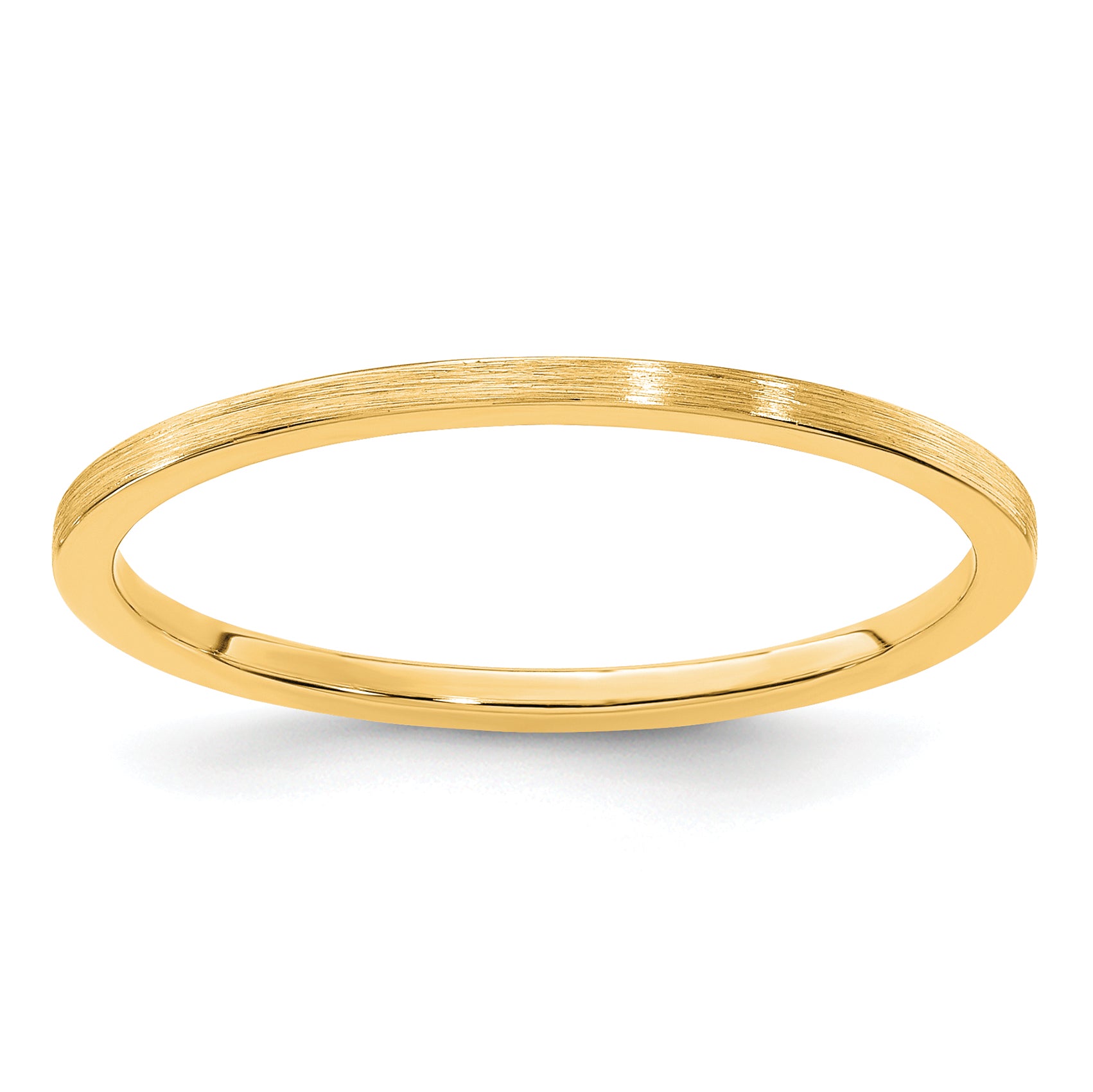 14K Yellow Gold 1.2mm Flat Satin Stackable Band