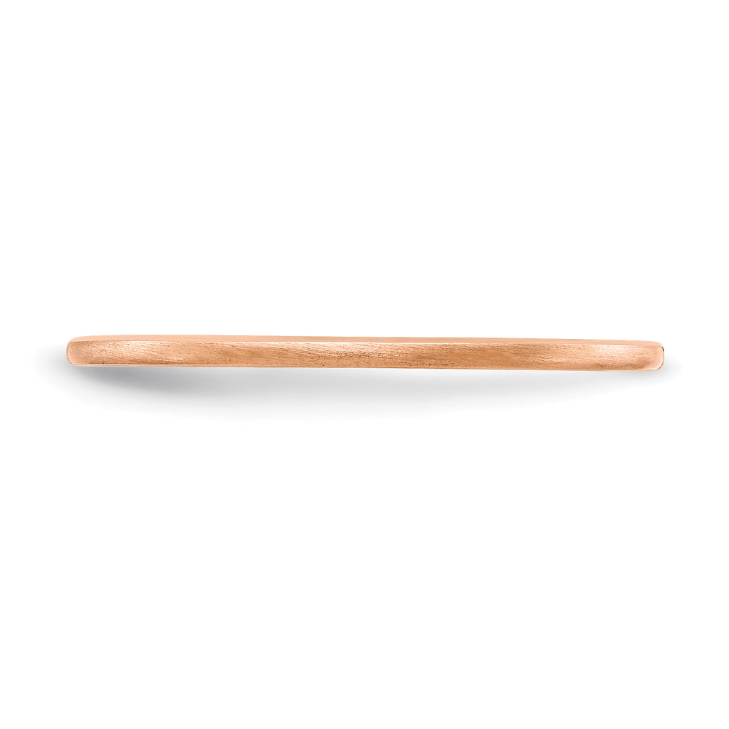 14K Rose Gold 1.2mm Half Round Satin Stackable Band