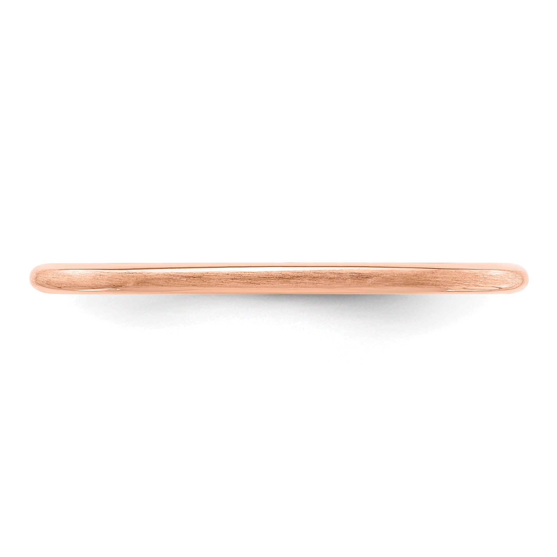 14K Rose Gold 1.2mm Half Round Satin Stackable Band