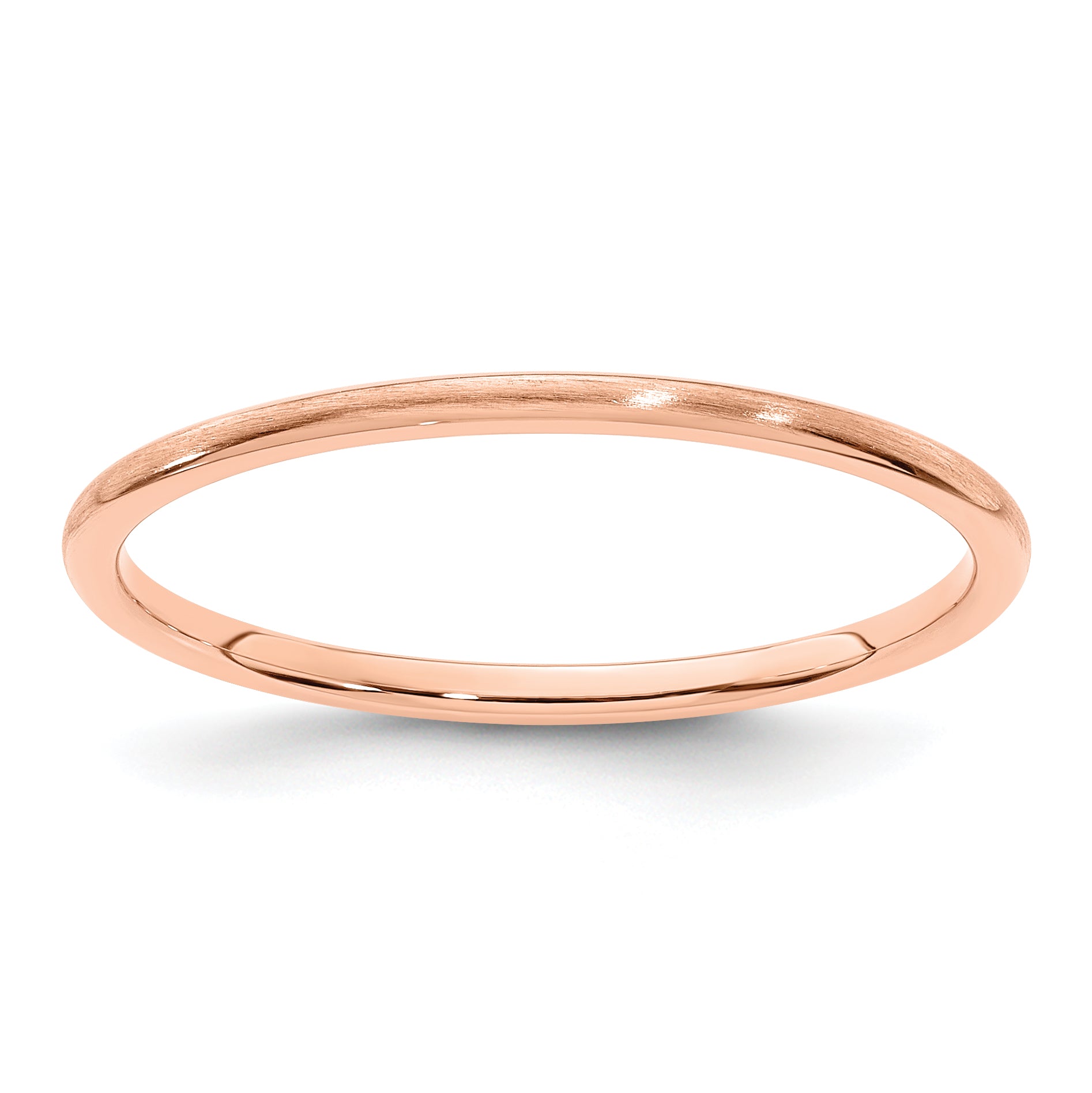 14K Rose Gold 1.2mm Half Round Satin Stackable Band Main image