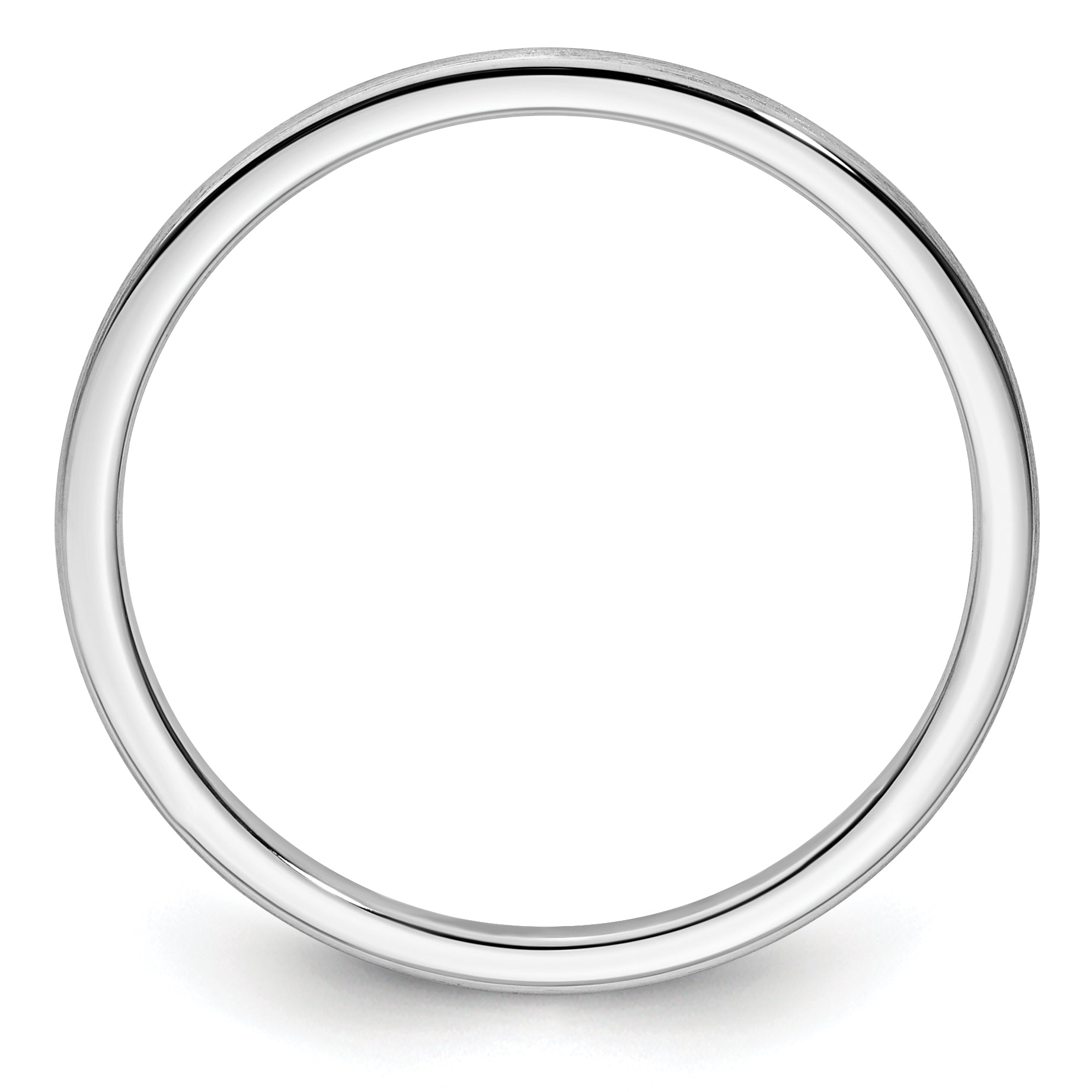 14K White Gold 1.2mm Half Round Satin Stackable Band Secondary image