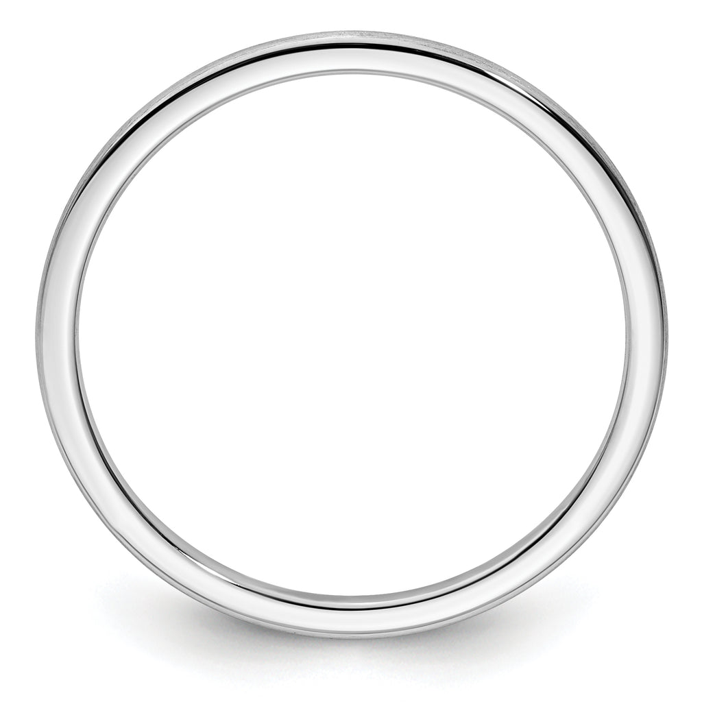 14K White Gold 1.2mm Half Round Satin Stackable Band