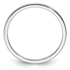 14K White Gold 1.2mm Half Round Satin Stackable Band