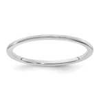 14K White Gold 1.2mm Half Round Satin Stackable Band