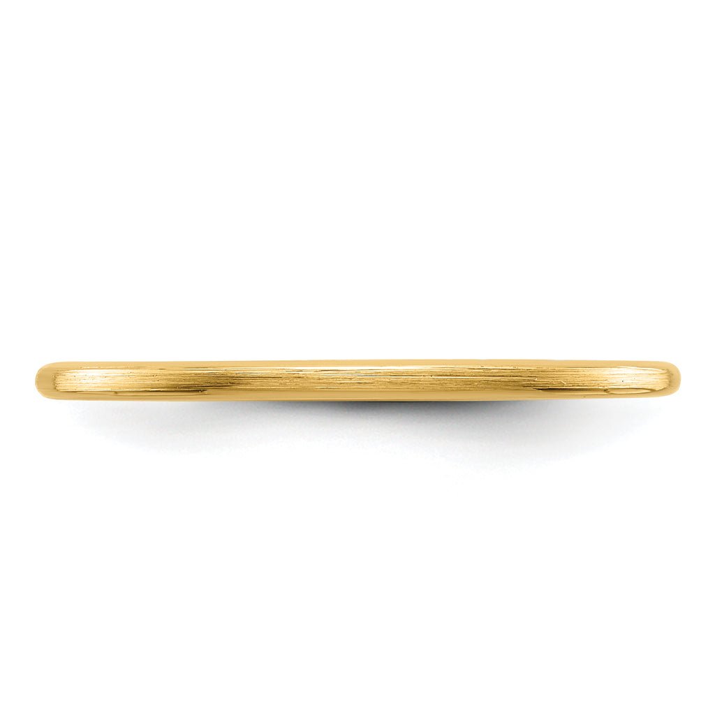 14K Yellow Gold 1.2mm Half Round Satin Stackable Band