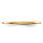 14K Yellow Gold 1.2mm Half Round Satin Stackable Band