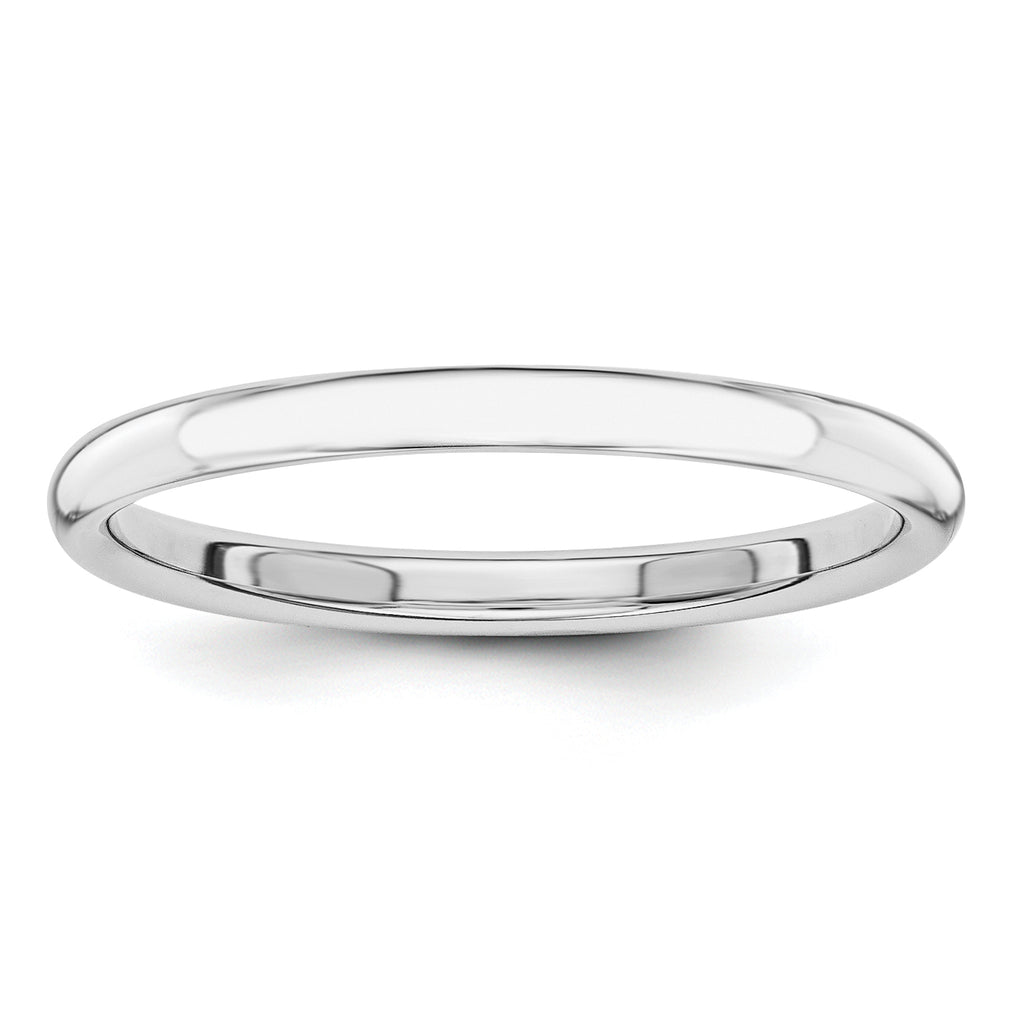 14k White Gold Polished 2mm Stackable Band