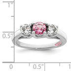Survivor Collection Sterling Silver Rhodium-plated Clear and Pink Topaz Pamela Ring
