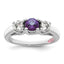 Survivor Collection Sterling Silver Rhodium-plated Clear and Purple Topaz Pamela Ring