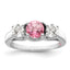 Survivor Collection Sterling Silver Rhodium-plated Clear Pink Topaz Pamela Ring
